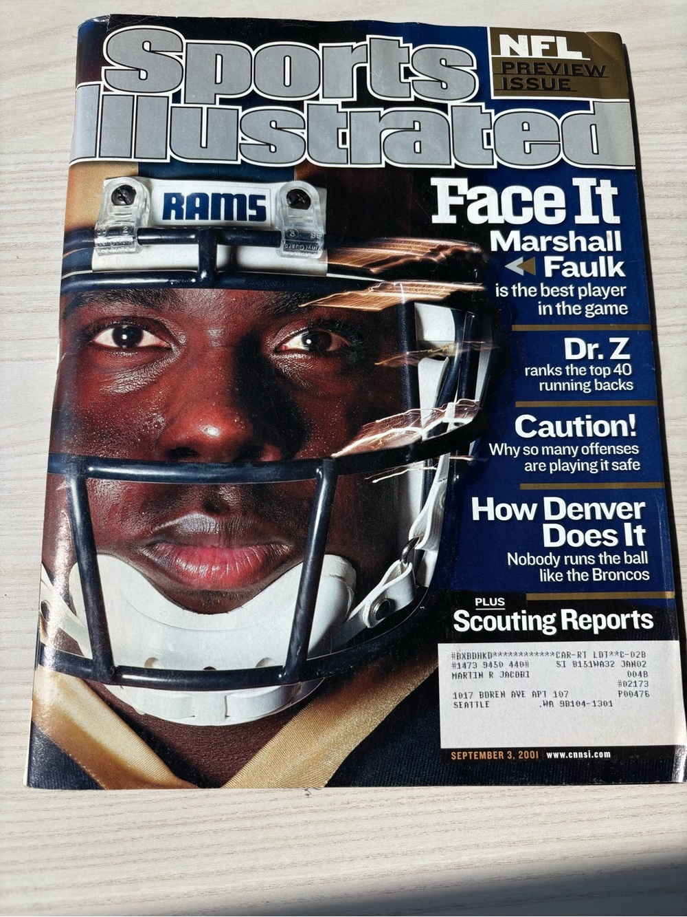 Sports Illustrated September 3, 2001 - NFL Preview Issue